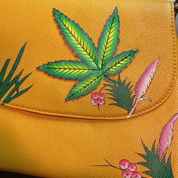 Hand Painted Leather Handbag - Picture 2 of 6